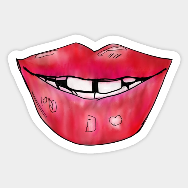 Big Mouth Sticker by Traceofcolour